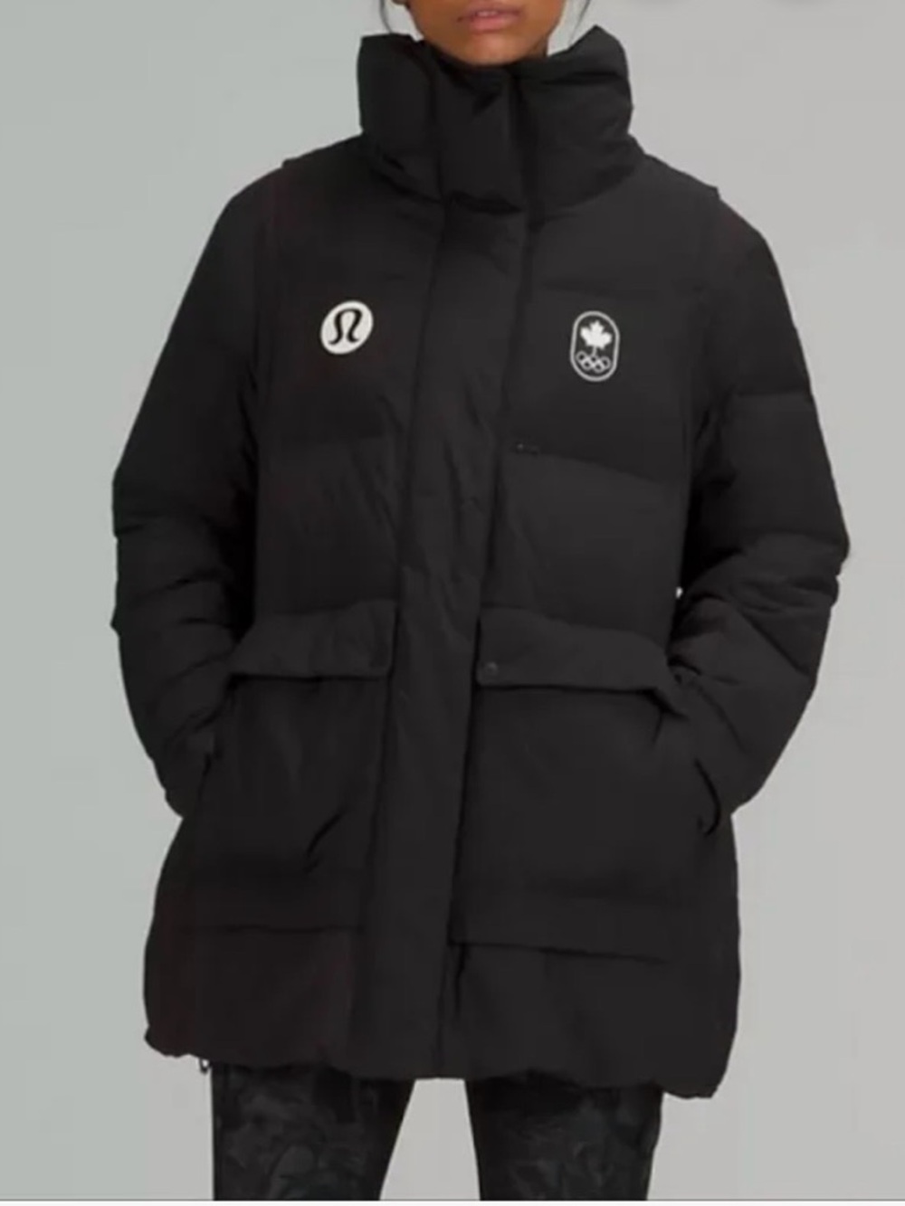 Lululemon Black Long Puffer Coat 22 Olympic Jacket